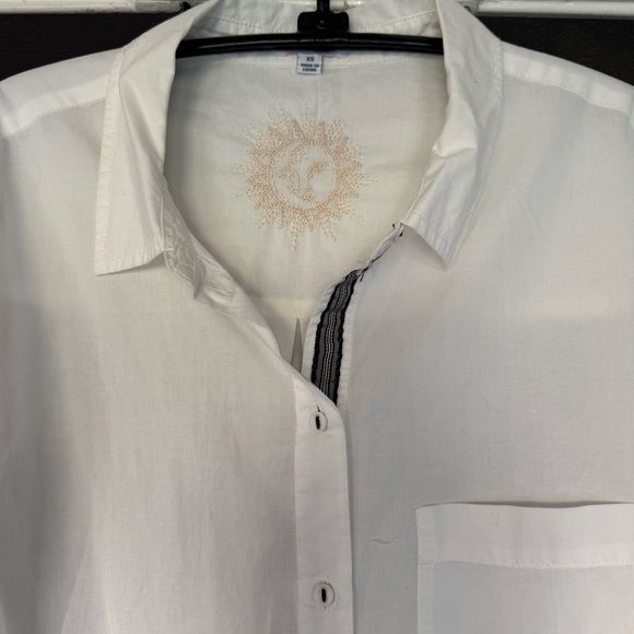 Johnny Was Poplin Relaxed Pocket Button Down Shirt Small - Picture 4 of 12